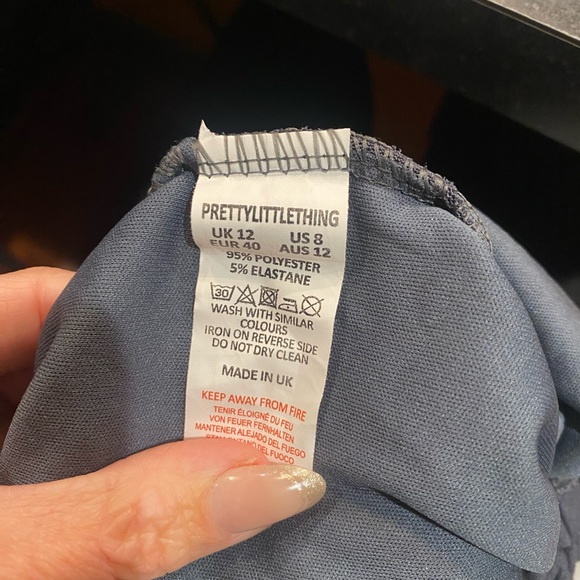 🪩NWT! Pretty Little Thing shape charcoal mesh ruched bodysuit - size 8 - Picture 11 of 12